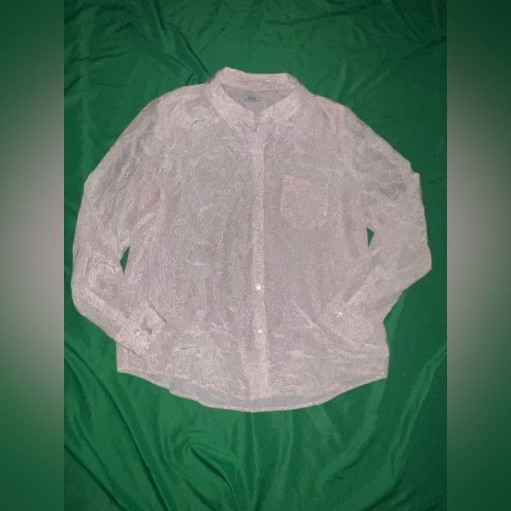 Rails Kate 100% Silk Animal Print Patterned Button-Down Shirt size Large- Flaw - Picture 2 of 12